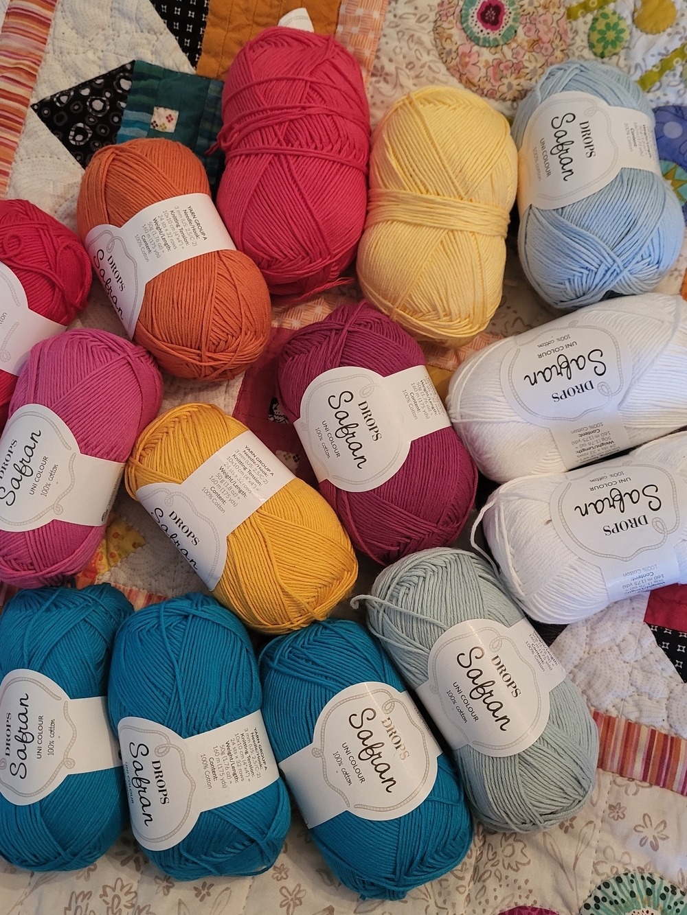 Drops Safran Cotton Yarn Bundle in Bright Mix